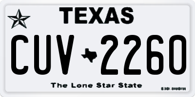 TX license plate CUV2260