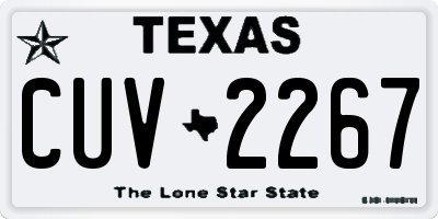 TX license plate CUV2267