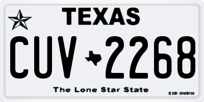 TX license plate CUV2268