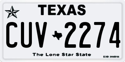 TX license plate CUV2274