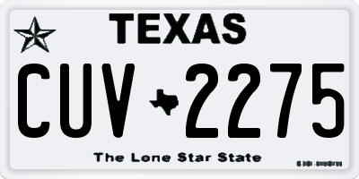 TX license plate CUV2275