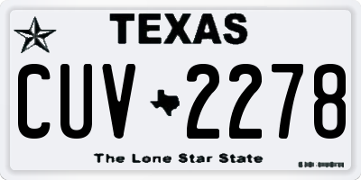 TX license plate CUV2278