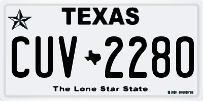 TX license plate CUV2280