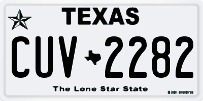 TX license plate CUV2282