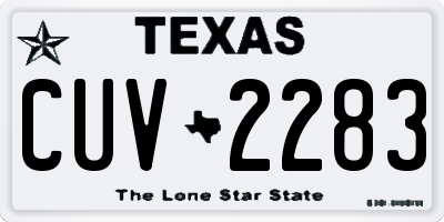 TX license plate CUV2283