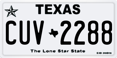 TX license plate CUV2288