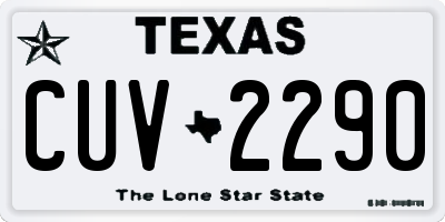 TX license plate CUV2290