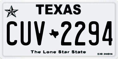 TX license plate CUV2294