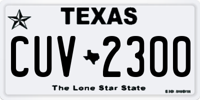 TX license plate CUV2300