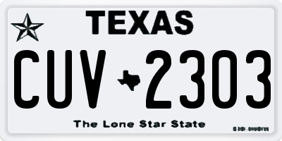TX license plate CUV2303