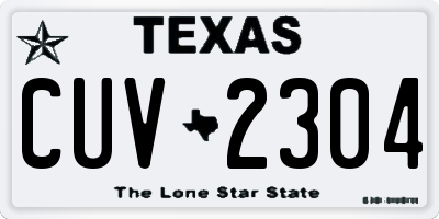 TX license plate CUV2304