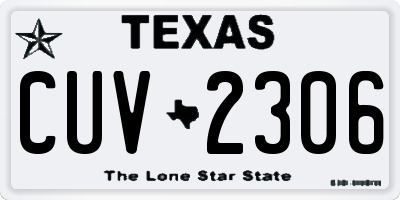 TX license plate CUV2306