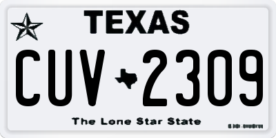 TX license plate CUV2309