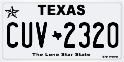 TX license plate CUV2320