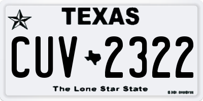 TX license plate CUV2322