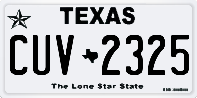 TX license plate CUV2325