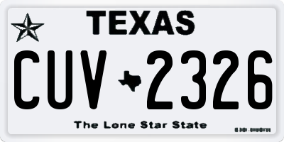 TX license plate CUV2326