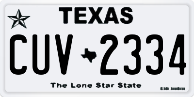 TX license plate CUV2334