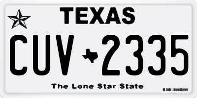 TX license plate CUV2335
