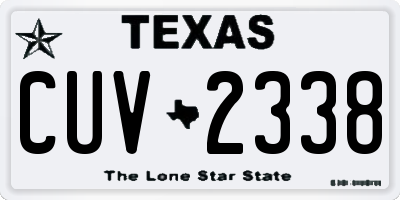 TX license plate CUV2338