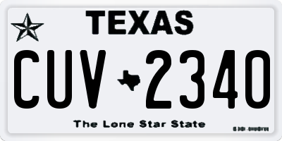 TX license plate CUV2340