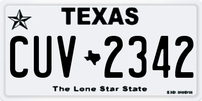 TX license plate CUV2342