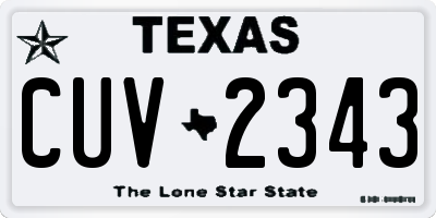 TX license plate CUV2343