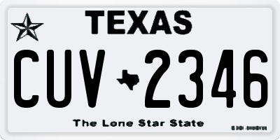 TX license plate CUV2346