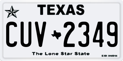 TX license plate CUV2349