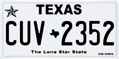 TX license plate CUV2352