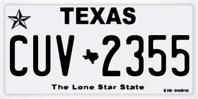 TX license plate CUV2355