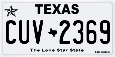 TX license plate CUV2369