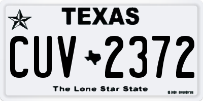 TX license plate CUV2372