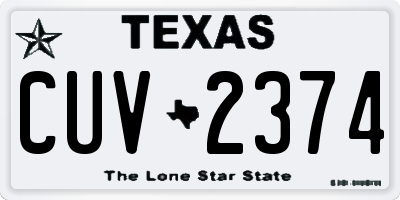 TX license plate CUV2374