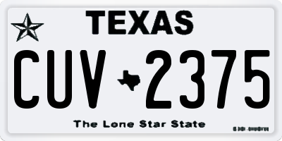 TX license plate CUV2375