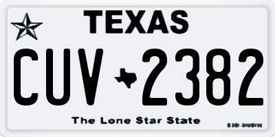 TX license plate CUV2382