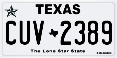 TX license plate CUV2389