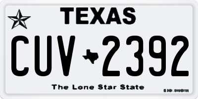 TX license plate CUV2392