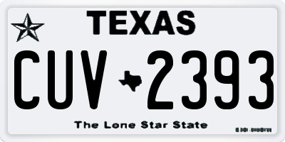 TX license plate CUV2393