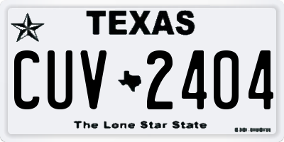 TX license plate CUV2404