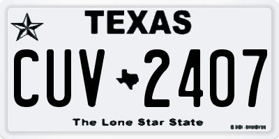 TX license plate CUV2407