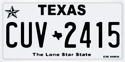 TX license plate CUV2415