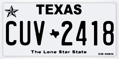 TX license plate CUV2418