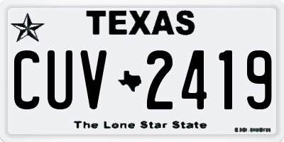 TX license plate CUV2419