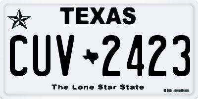 TX license plate CUV2423