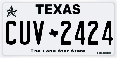TX license plate CUV2424
