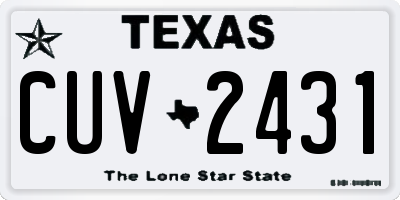 TX license plate CUV2431