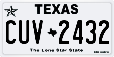 TX license plate CUV2432