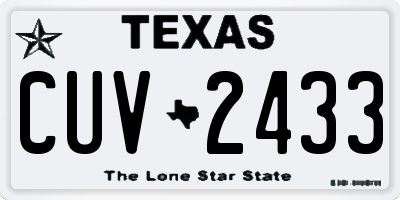 TX license plate CUV2433