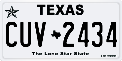 TX license plate CUV2434